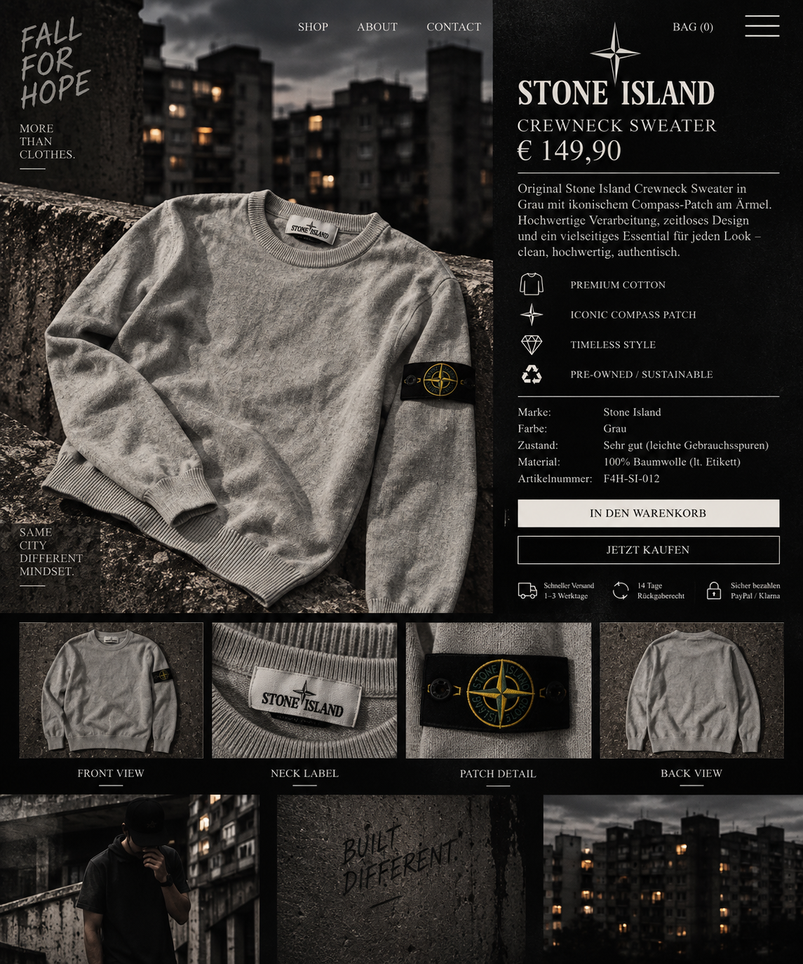 Stone Island Pullover – Grau | Compass Patch