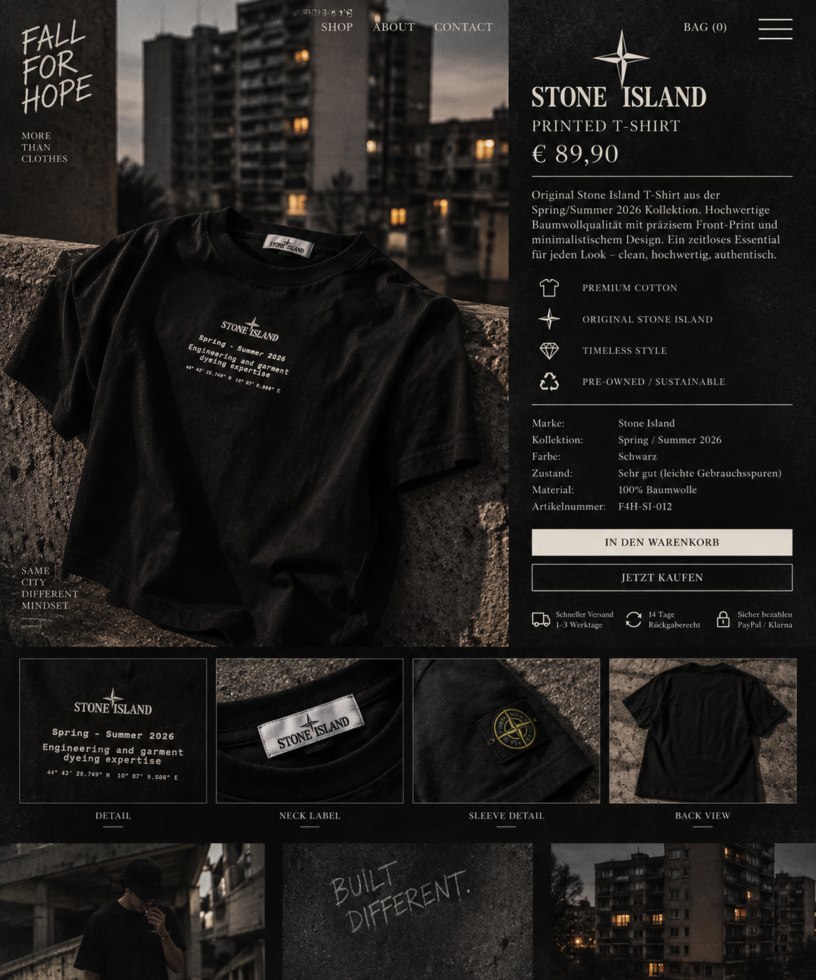 Stone Island Printed T-Shirt – Schwarz