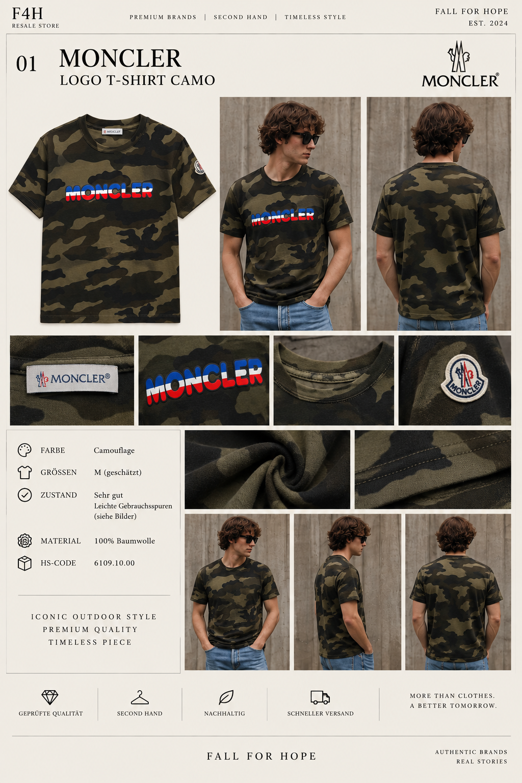 Moncler Logo T-Shirt Camo