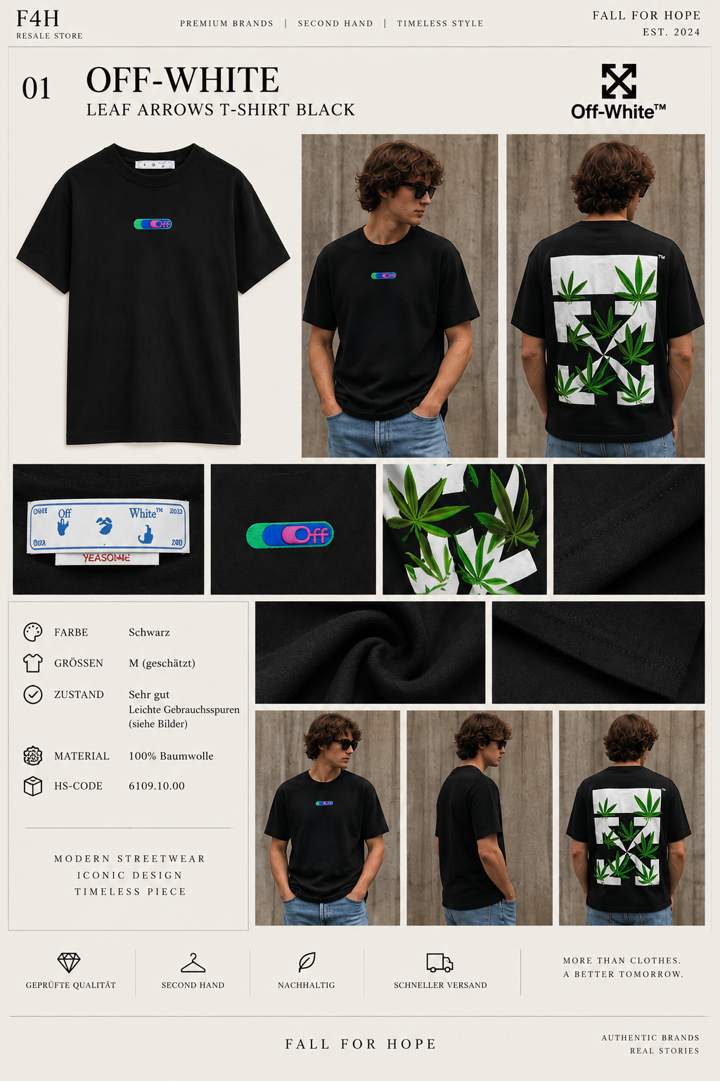 OFF-WHITE Leaf Arrows T-Shirt Schwarz