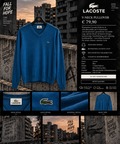 Lacoste V-Neck Pullover – Blau