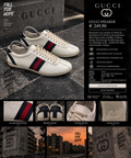 Gucci GG Sneaker – Weiß | Web Stripe Rot/Blau | Größe 38