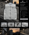 Stone Island Steppweste – Hellgrau/Silber | Compass Badge