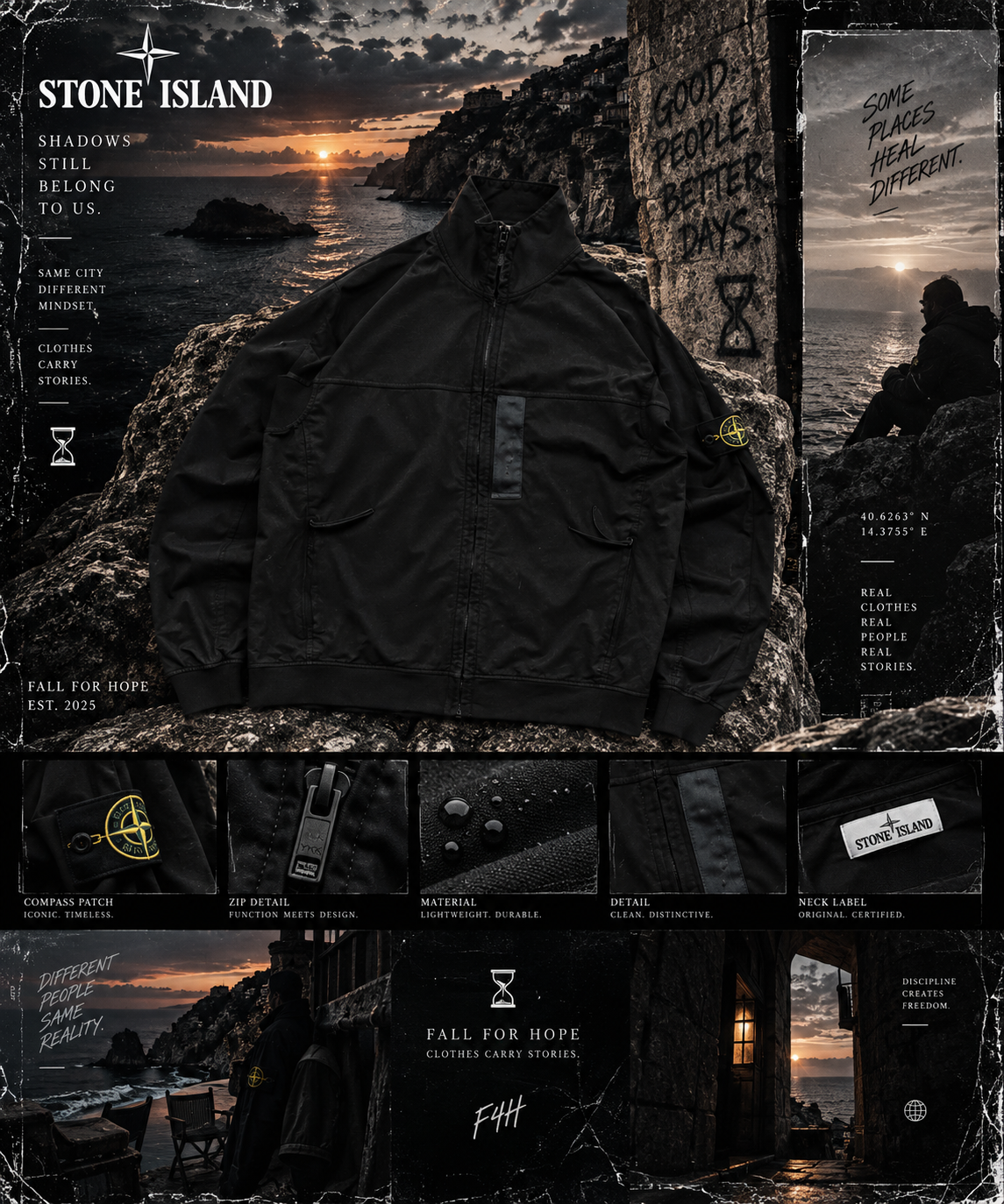 🖤 Stone Island Jacke – Schwarz | Compass Patch