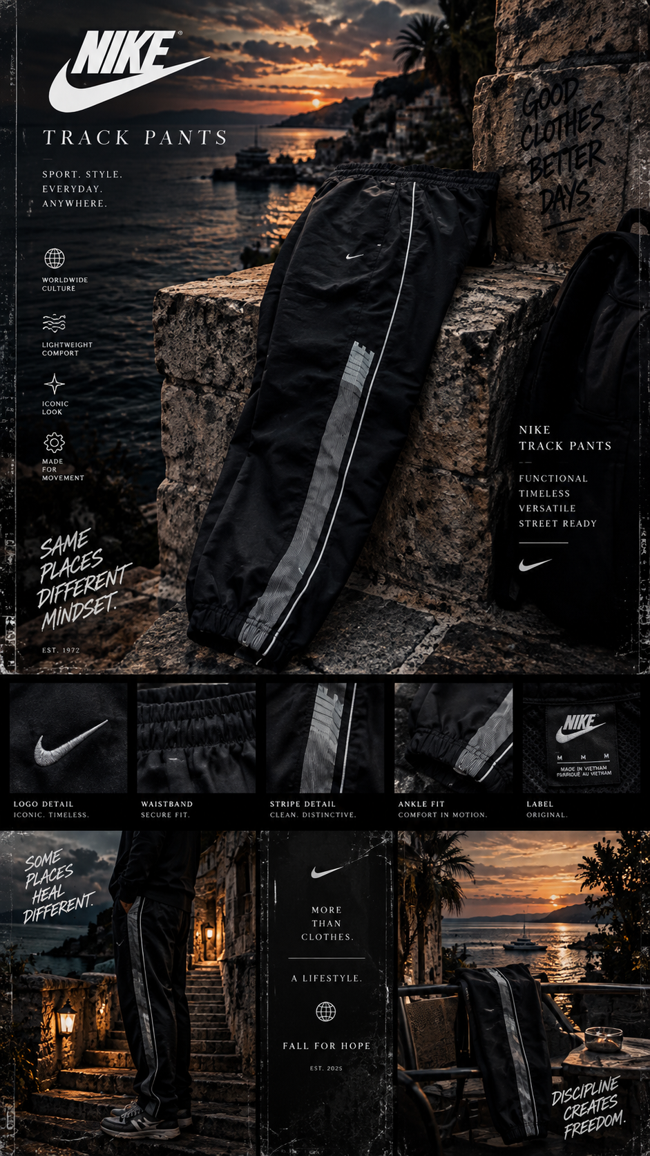 Nike Track Pants – Schwarz | Reflective Stripe