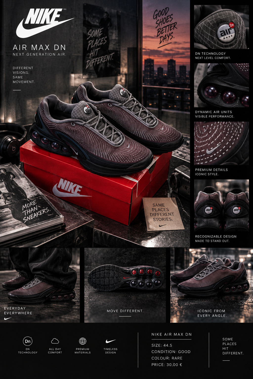 Nike Air Max Dn – Dunkelgrau/Burgundy