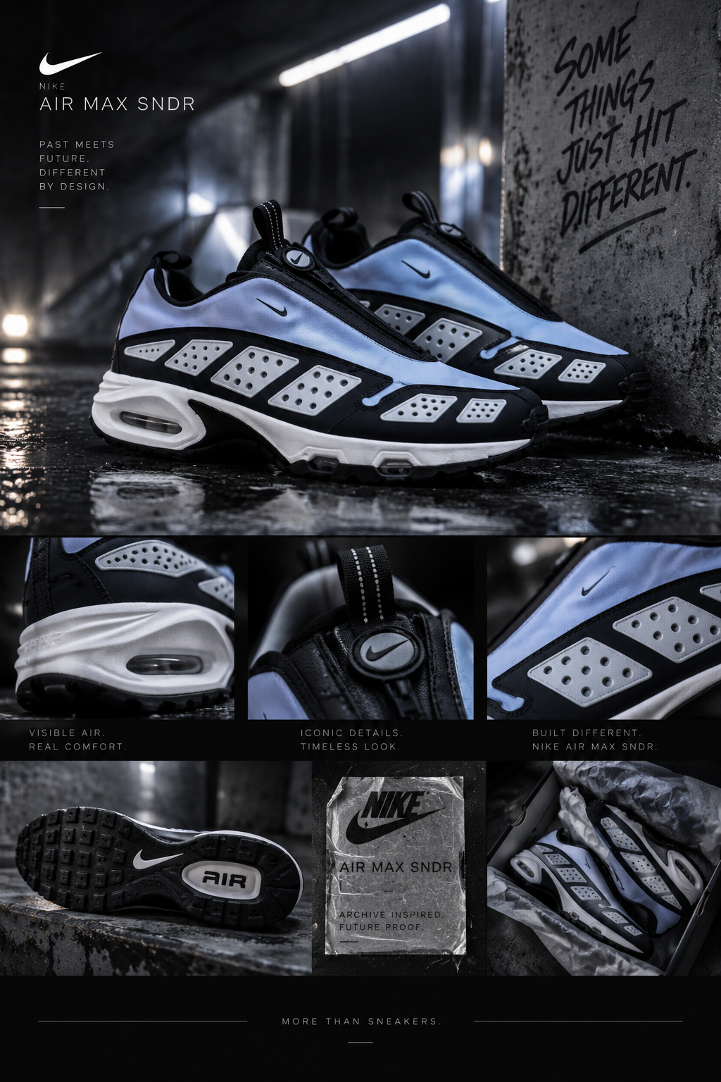 Nike Air Max SNDR – Blau/Schwarz/Weiß