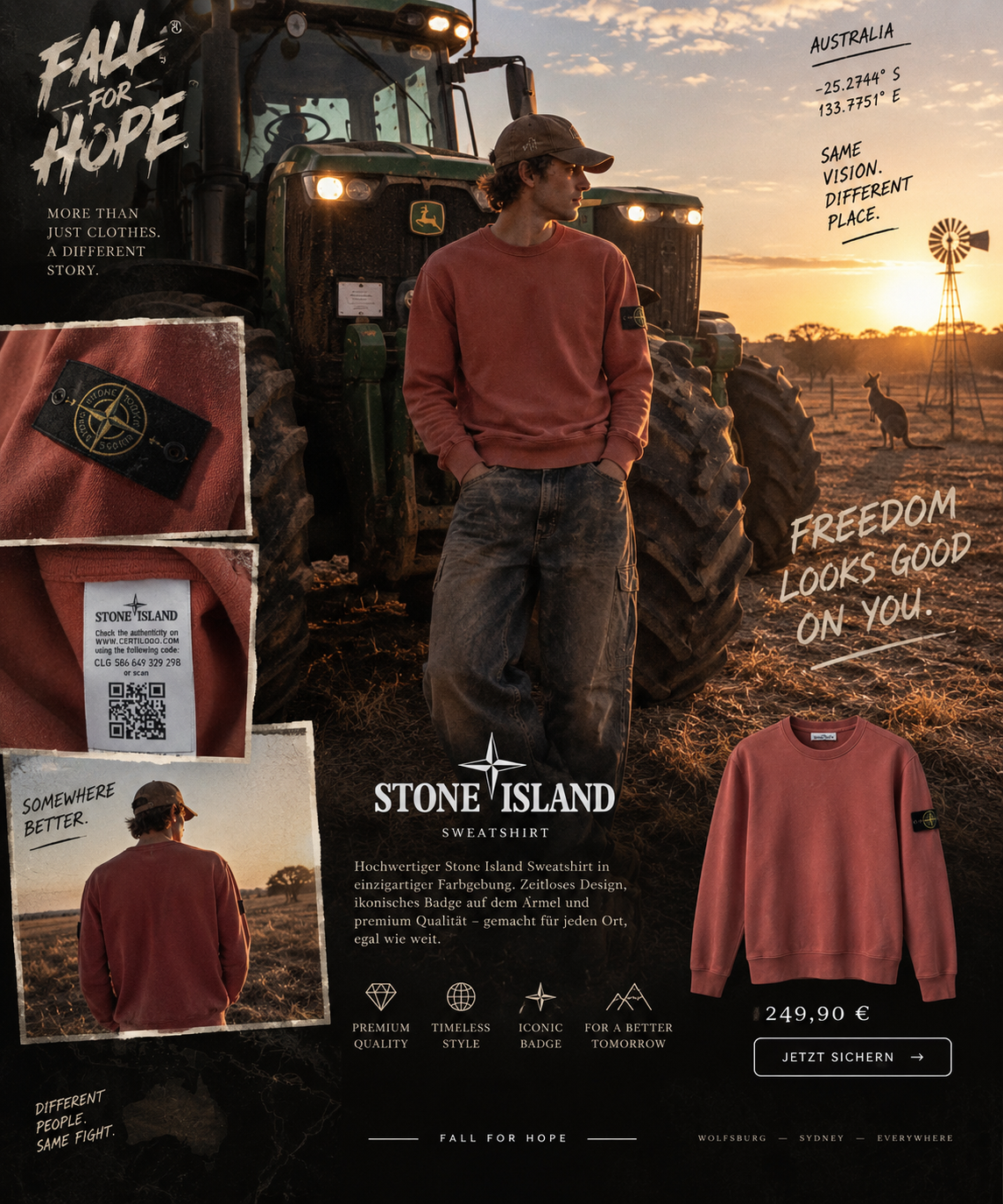 STONE ISLAND SWEATSHIRT – ROSÉ | COMPASS BADGE